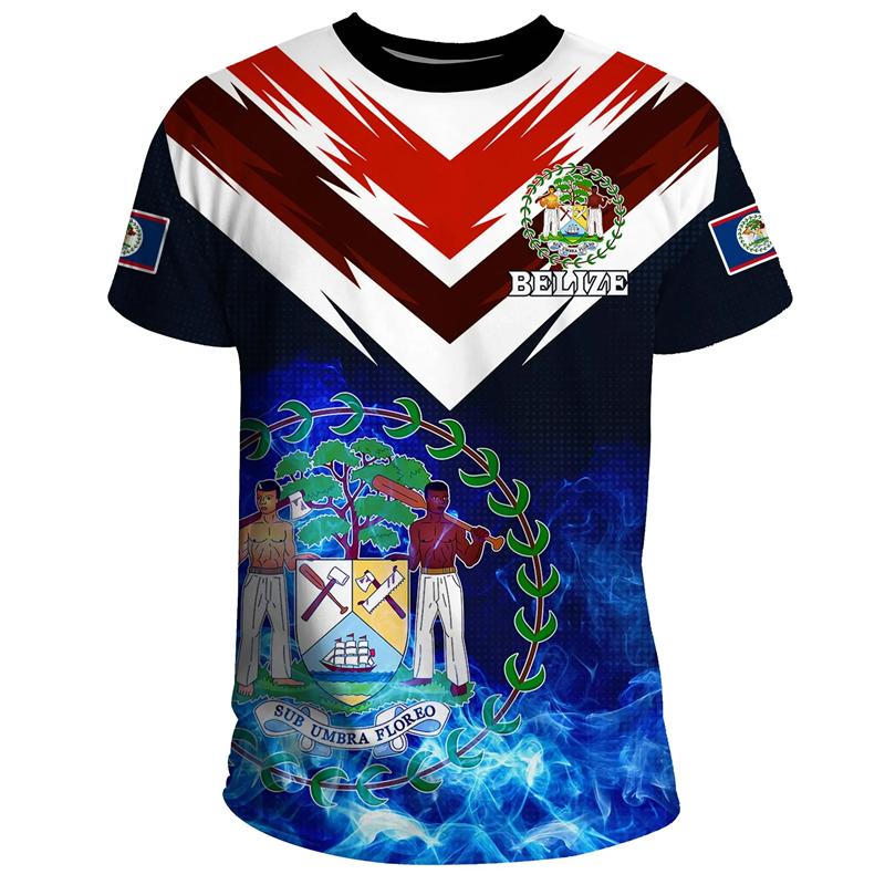 

Belize Flag 3D Printed T Shirt For Men Outdoor Sports Short Sleeve T-shirt Tracksuits Outwear Summer Oversized Tee Shirts 4XL