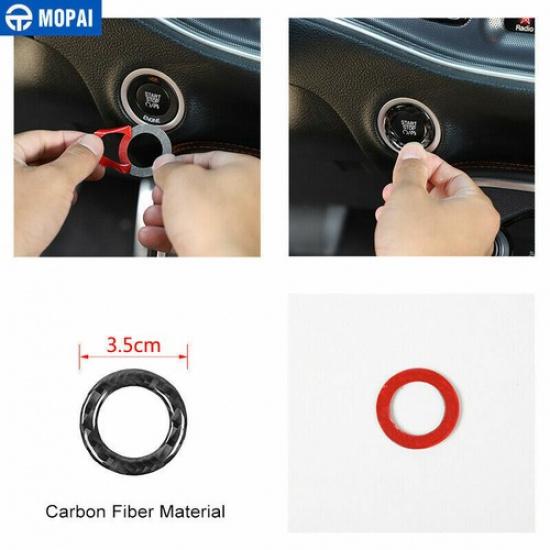 Kohlefaser Motor Start Stopp Knopf Ring Zierleiste für Dodge Charger/Challenger 10+