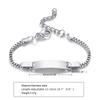 Custom Personalized Name ID Bracelet Gilrs Boy Gifts, Stainless Steel Curb Chain Link Crown Bracelet Not Allergic