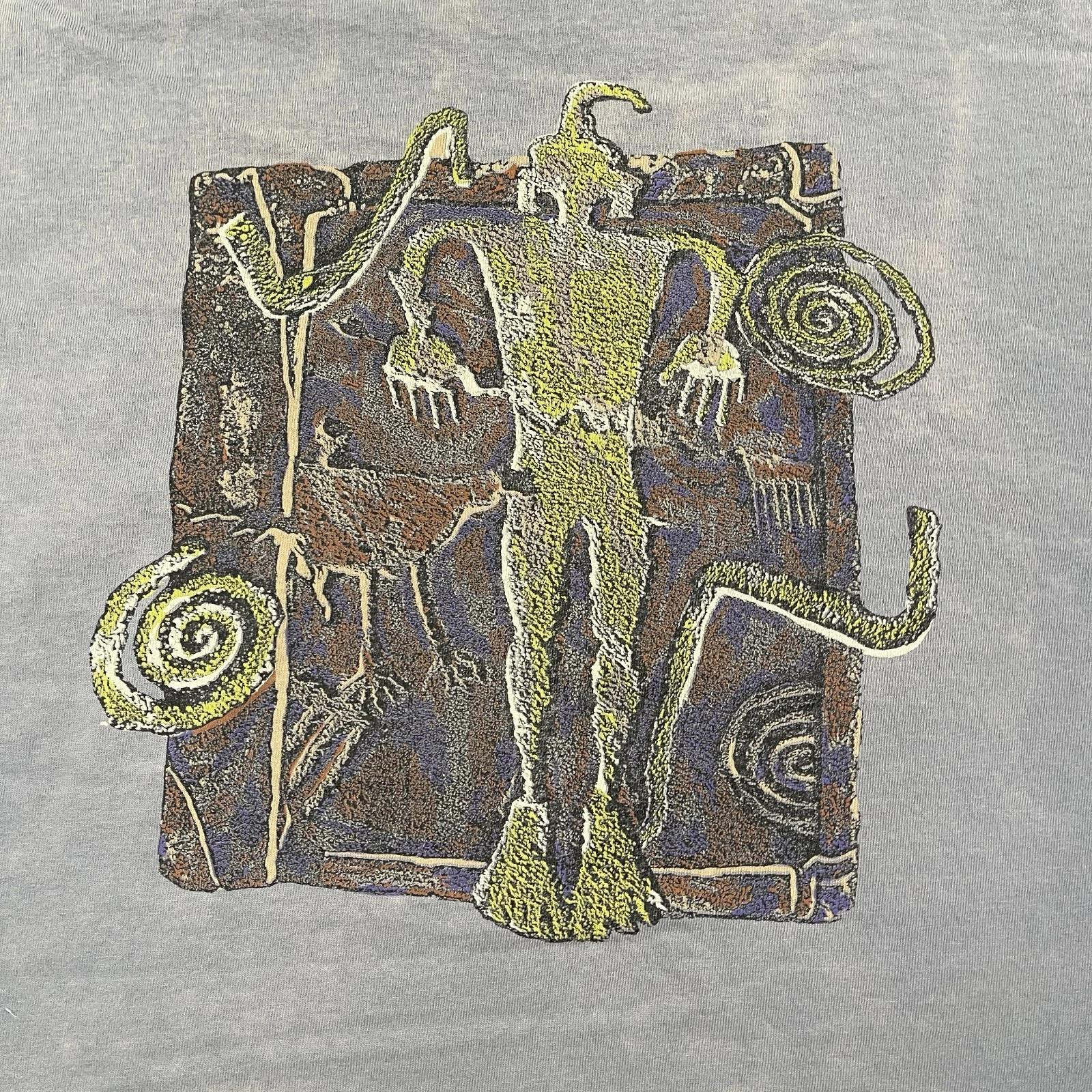 

Vintage 90s St-John Ancient Fossil Native American Lizard Shirt XL 25x30 Gray S