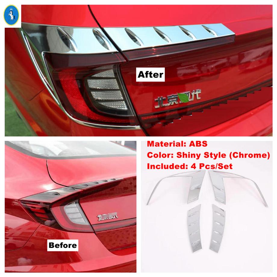 Chrom / Karbonfaser Auto Rückleuchten Rücklicht Heckleuchten Dekor Abdeckung Zierleiste ABS Zubehör für Hyundai Sonata DN8 -