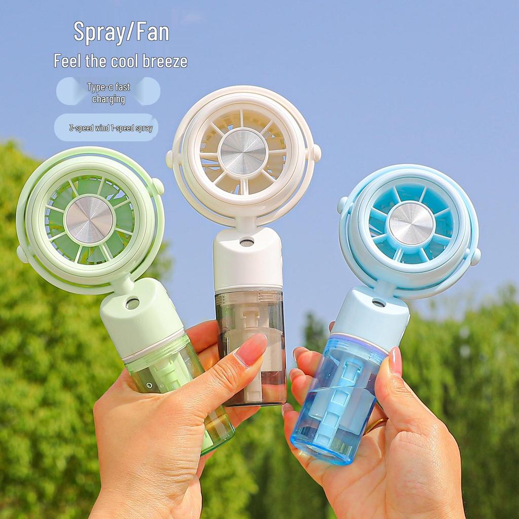 Portable Rechargeable Handheld Mini Electric Spray Fan with USB for Summer Humidifying