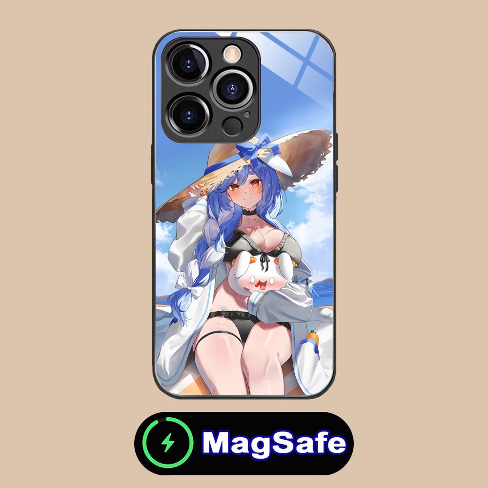 Usada Pekora Anime Phone Case for iPhone 16 15 14 13 12 11 Pro Max Plus Mini MagSafe Glass Colour Protective Smartphone Luxury