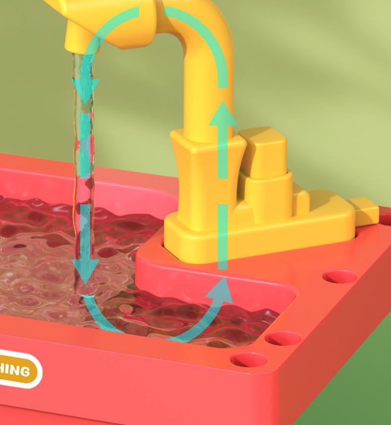 Mini Kitchen Playset for Girls: Dishwasher, Table, Sink & Fruit Toys for Ages 2-3