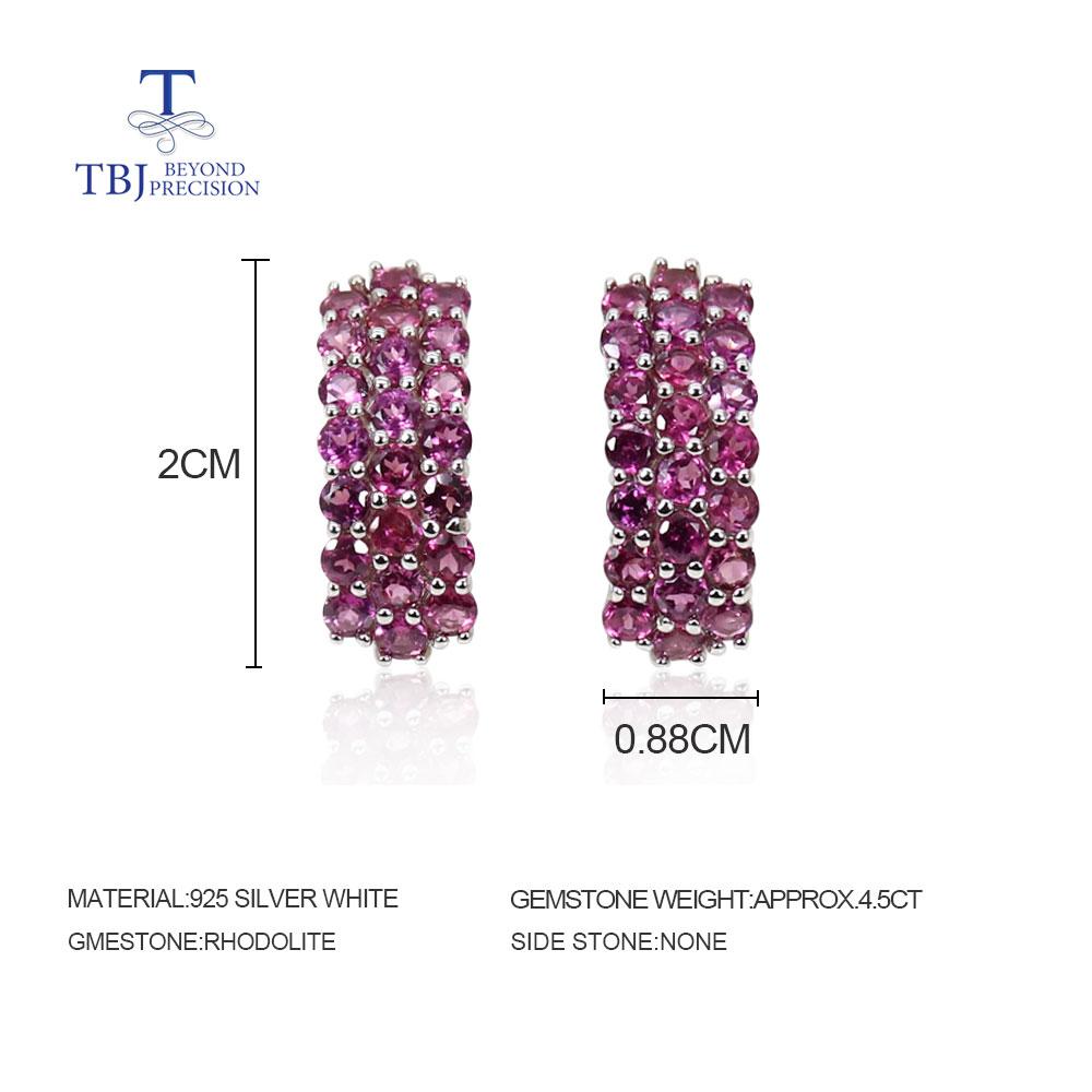 Natural Brazil Rhodolite Garnet Earring Round 2.5mm Classic Simple Gemstone Fine Jewelry 925 Sterling Silver for Women