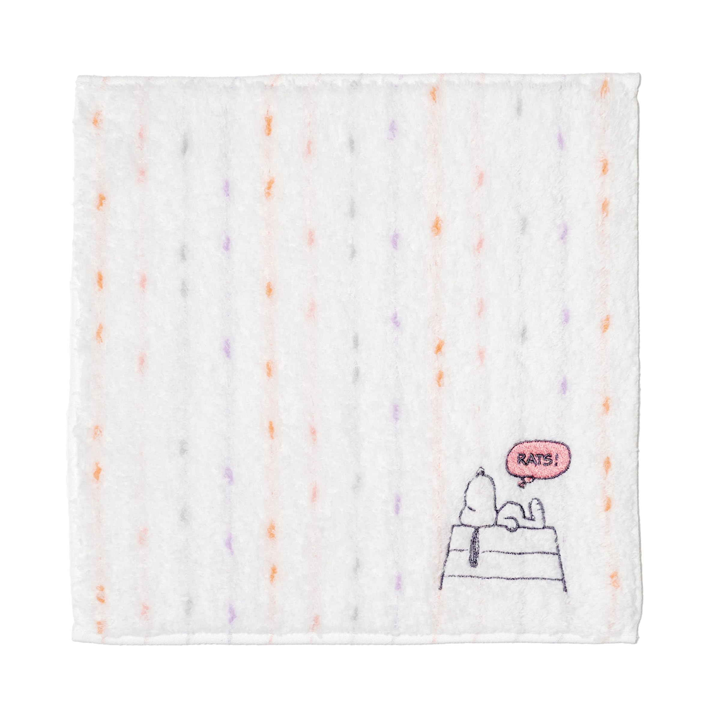 Nishikawa Snoopy Mini Towel 25x25cm Washable Cotton Unspun Yarn Soft and Fluffy Imabari Name Embroidery Pink XT46800604 PN6601TW Rain 100% розовый