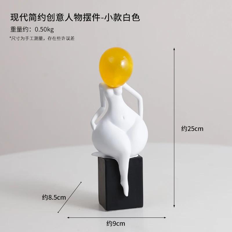 Resin Handicraft Black and White Color Match Abstract Art Figures Female Body Decorative Figurines Home Decoration Accessories