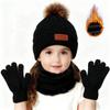 3PCS Winter Hat Scarf Gloves Set,outdoor Fashion Knitted Hooded Fleece,winter Warm Soft Comfortable Hats for Skiing,daliywear