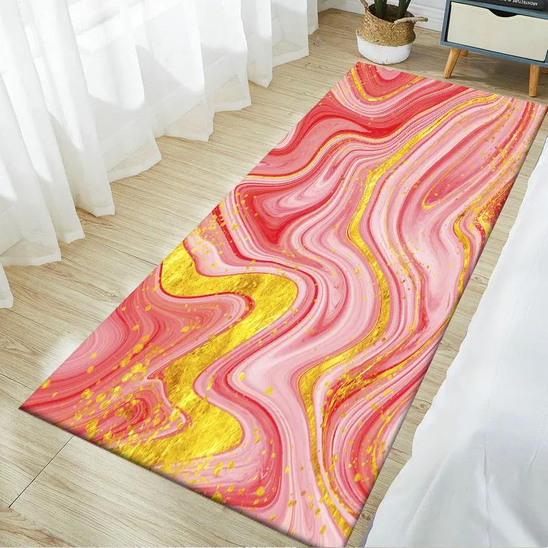 Abstract Colour Marble Pattern Kitchen Mat Living Room Carpet Anti-slip Bedroom Lounge Rug Dining Room Area Rug Floor Mat