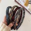 French Retro Sponge Headband Women College Style Plaid Hair Band Elegant Temperament Hoop Hairband Girl Hair Accessories Jewelry