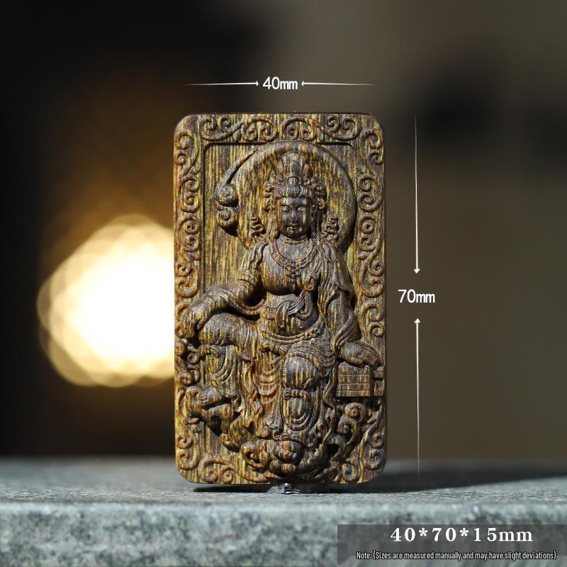 Nha Trang Agarwood Guanyin Pendant: Auspicious Chinese Handheld Hanging Ornament Necklace