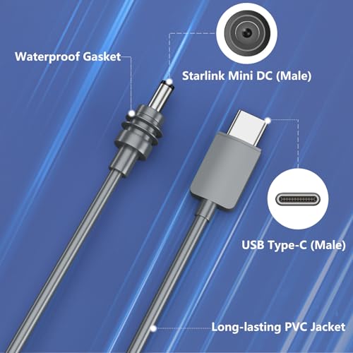 USB-C to DC star chain mini power cable 10 feet/3 meters outdoor waterproof model