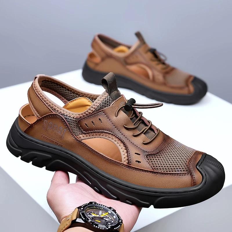 

Fashion Summer New Roman Woven Hollow Casual Shoes Fashionable Headband Lacing Outdoor Comfortable Soft Sole Lightweight Beach Sandals 44 коричневый