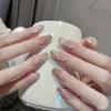 24pcs Long Almond False Nails Stiletto Ballerina Star Butterfly Fake Nials Cat's Eye Crystal Pure Color French Nail Tips Women