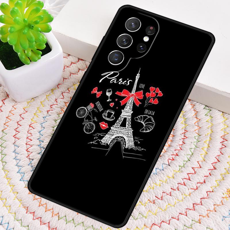 Love Paris Eiffel Tower France Silicone Phone Case For Samsung Galaxy Note 10 Pro S26 S25 S24 S23 S22 S21 Plus Ultra Capa Cover