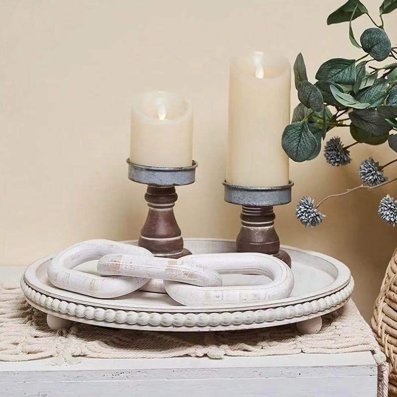 Handmade Storage Tray Aromatherapy Plate Display French Retro Style Natural Materials Hotel Restaurant Sundries Accessories