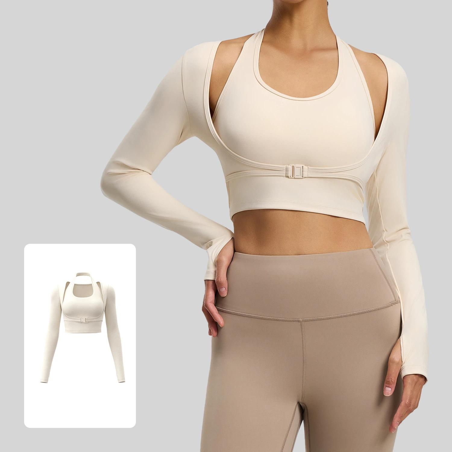 

New Summer Halter Neck Yoga Clothes for Women Fake Two Piece Sports Clothing Fitness Clothes Casual Running Tops XXL