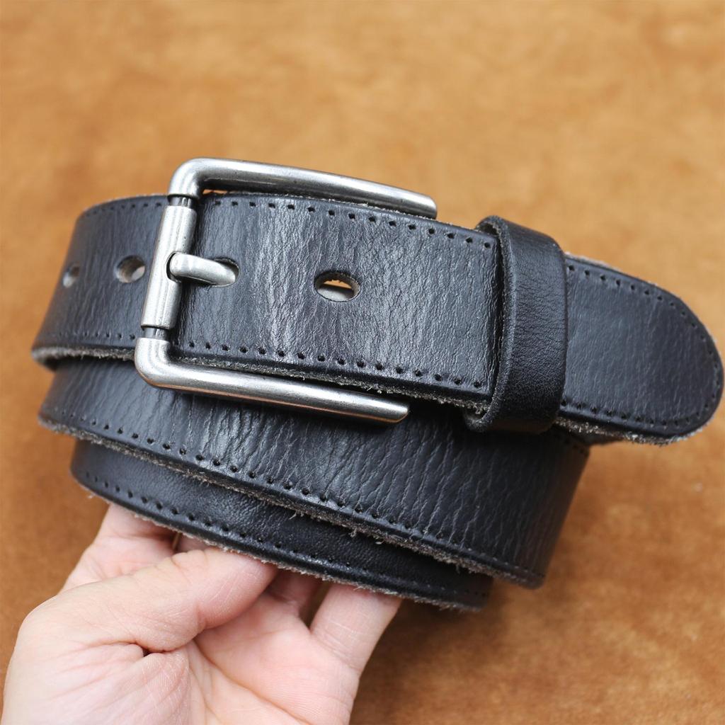 Men's Retro Genuine Leather Belt with Pin Buckle