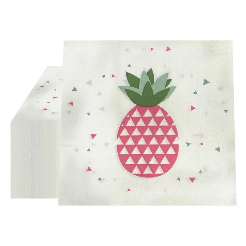 

20Pcs/pack 33x33cm Pineapple Printed Dinner Table Disposable Napkins Paper Tissue Birthday Wedding Party Decoration 20pcs