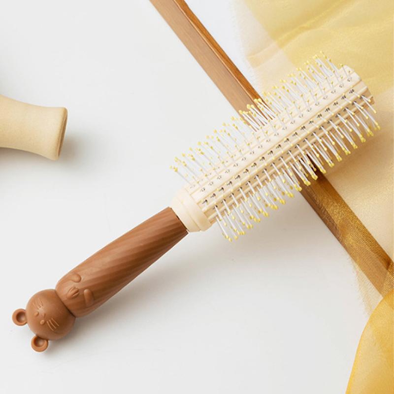 Makeup Mirror Hairbrush Set Head Massage Knotless Cute Beer Four-Piece Handheld Mirror Comb Set Home Supply