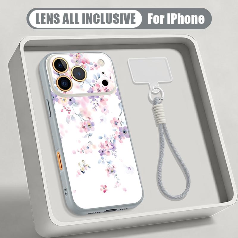 Schöne Blumen-Handgelenkschlaufe Hülle Für iPhone 17 Pro Max iPhone 16 15 14 13 Pro Max Magnetisch Für Magsafe Hybrid TPU+PC Mattes Cover