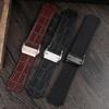 26*19mm Real Cow Leather Rubber Watchband for HUBLOT Classic Fusion Universe Big Bang Series Men belt Watch band butterfly Buckl