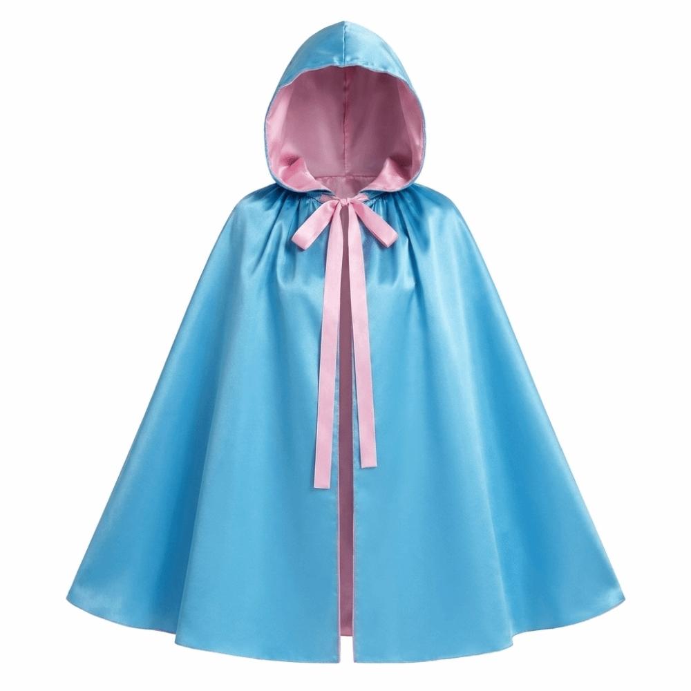 Blue Pink Gothic Costume Cape Solid Color Hooded Cape Cute Halloween Cloak Halloween