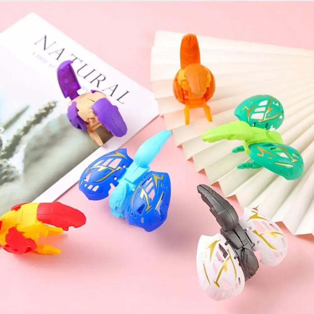7pcs Plastic Dinosaur Transformed Egg Random Color Multistyles Simulation Dinosaur Egg Deformation Dinosaur Egg Novelty Gag Toys