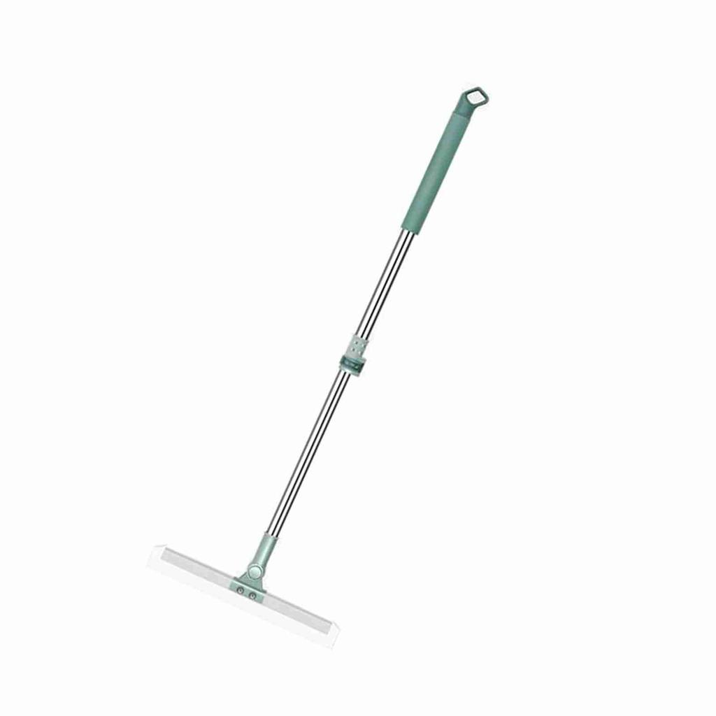 Floor Squeegee Scrubber with Telescopic Pole, Adjustable Handle Silicone Blade Water Broom for Floor Tile Marble