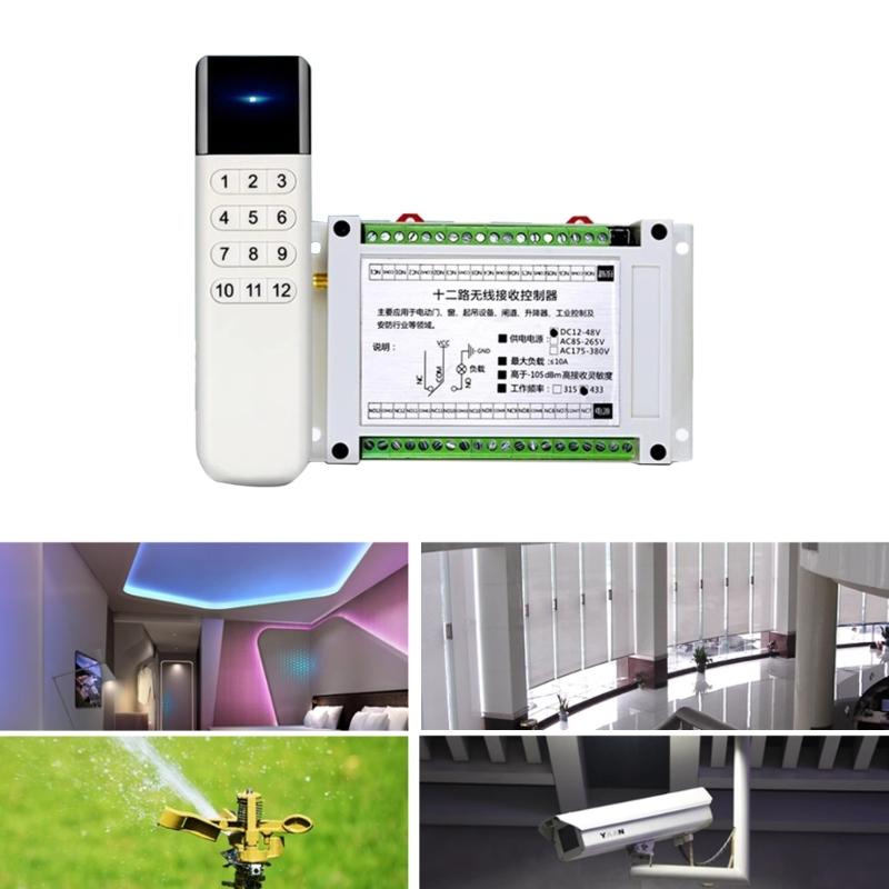 Praktische Intelligente Geräte Fernbedienung Mühelose Geräteverwaltung Bedienung 12V 24V 220V 12 Kanäle Geeignet für Lampe
