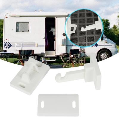 Door Stoppers Catches Limiter Nylon Suitable For Caravans Easy Installation Enhanced Improved Safety Door Retainer White