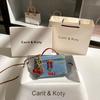 Vintage Denim Embroidered Box Bag Autumn and Winter New High-end Small Square Bag