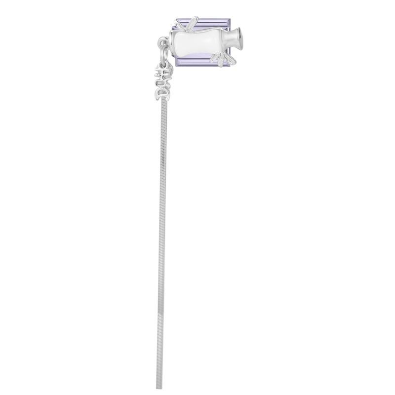 Y2K Purple Series Bow Candy Heart Flower Shiny Italian Charm Links Fit 9MM Stainless Steel Bracelet Girls' DIY Making Jewelry