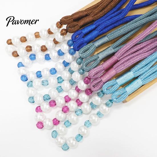 Non-damaging Curtain Holders 2Pcs Tiebacks with Pearls, Handmade Decorative Holdbacks Rope, Outdoor Farmhouse Elegant Tie Backs for Curtains,