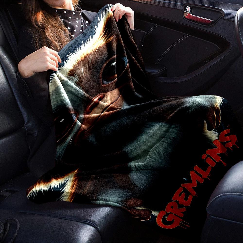 1ks Gremlins Gizmo Přehozová deka Měkký flanel, Útulný polyester pro všechna roční období Perfektní pro domov, kancelář