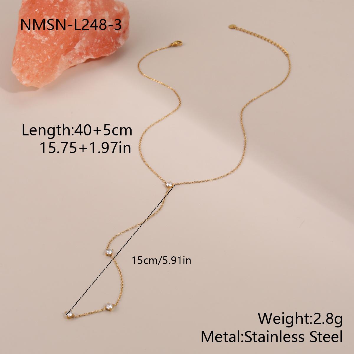 GEMCHIC Women s Fashion Minimalist Tassel Long Necklace with Cubic Zirconia Pendant Y-Shape Chain