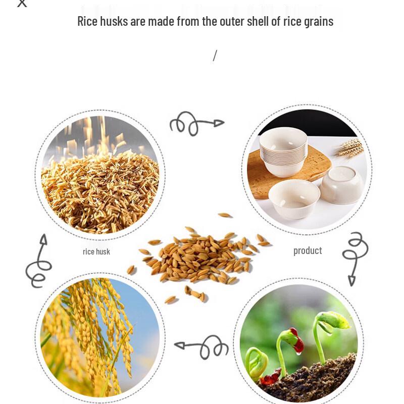 ZISIZ Disposable Wheat Straw Tableware Set