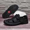Fashion Breathable Man Summer Flats Fashion Wrap Toes Hollow Out Sandals Casual Leather Sandals for Men Outdoor Soft Loafers Beach Flats
