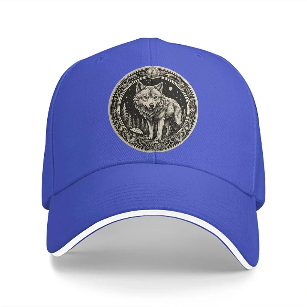 Washed Men's Baseball Cap Mushroom Forest Wolf Trucker Snapback Caps All Seasons Travel Adjustable Dad Hat