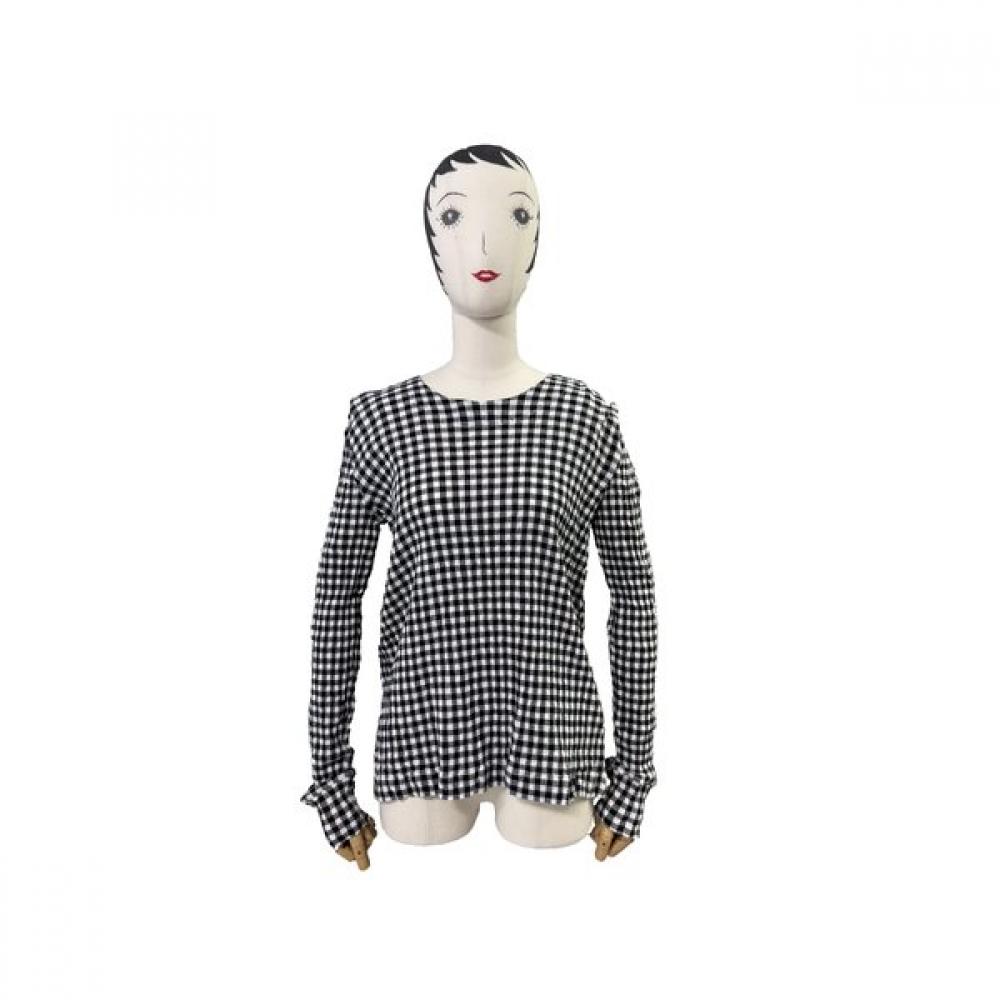 La Vita Junko 100 Cotton Pleats Tee Cqfts003 BK