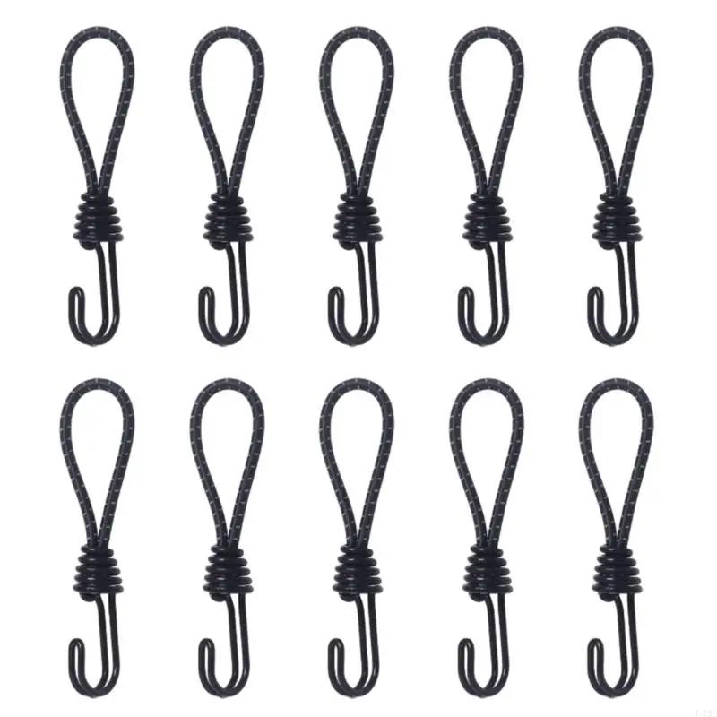 Bungee Cords with Hooks, Metal Shock Cord Hook Tent Elastic Rope Stretch Strap
