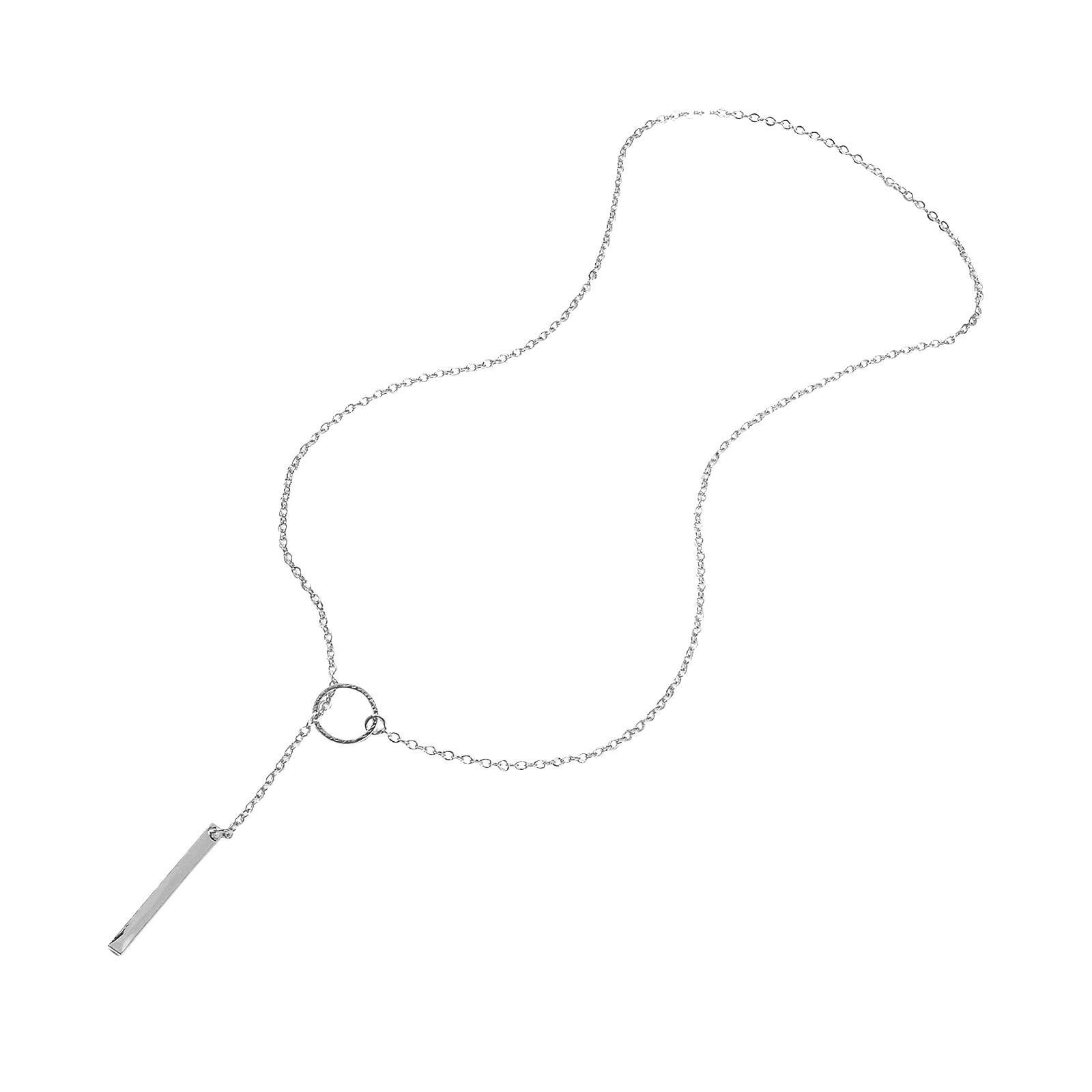 

Женское персонализированное металлическое ожерелье, ожерелье, цепочка на ключицу B серебряный