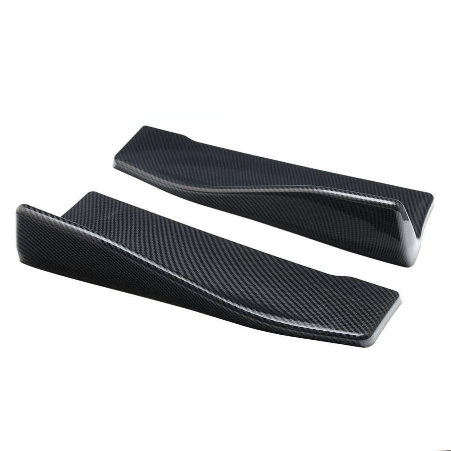 2 Pcs Carbon Fiber Color Car Bumper Spoiler Rear Splitter Diffuser Lip Universal