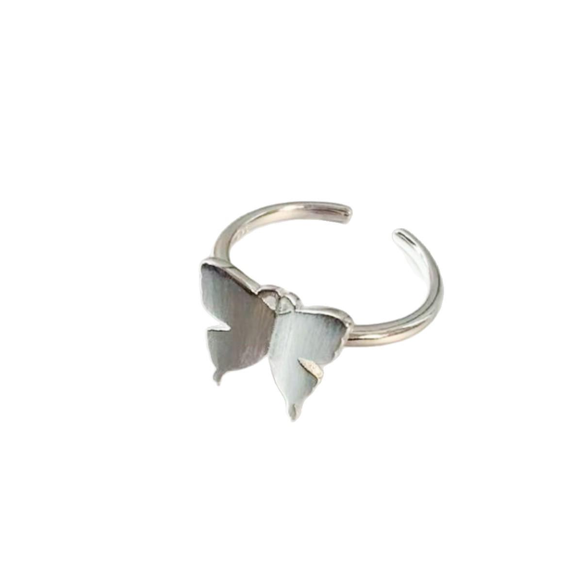 Creative Forest Brushed Butterfly Ring - Korean Fashionable Sweet Adjustable Ring