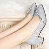 Chaussures pour femmes à talons moyens et épais, robe de soirée printemps et automne, bouche peu profonde, décontractées, à bout pointu, mode strass, chaussures pour femmes