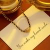 Vintage Chic Gold-Black Woven Choker Necklace Women Geometric Pendant Copper Chain Jewelry