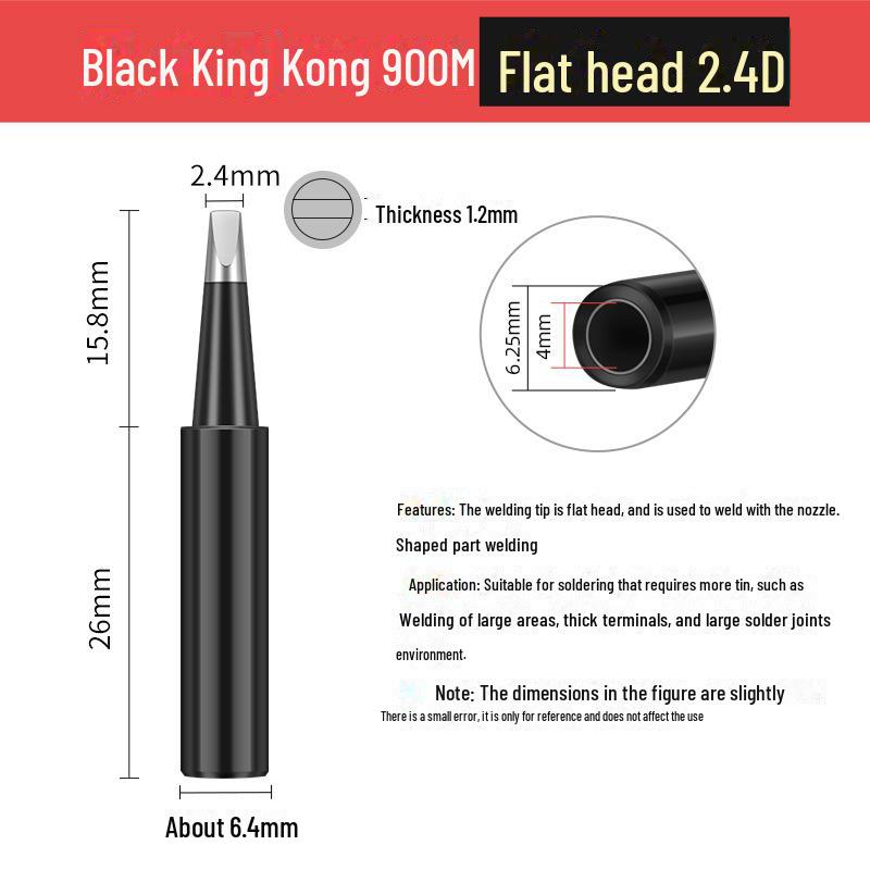 Vârf Fier de Lipit - 936 Vârf Potcoavă Diamant Negru, Durabil cu Excelent Flux de Cositor