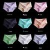 Seamless Ice Silk Women's Underwear - Mid-Low Waist, Pure Cotton Gusset, Candy Color Briefs
