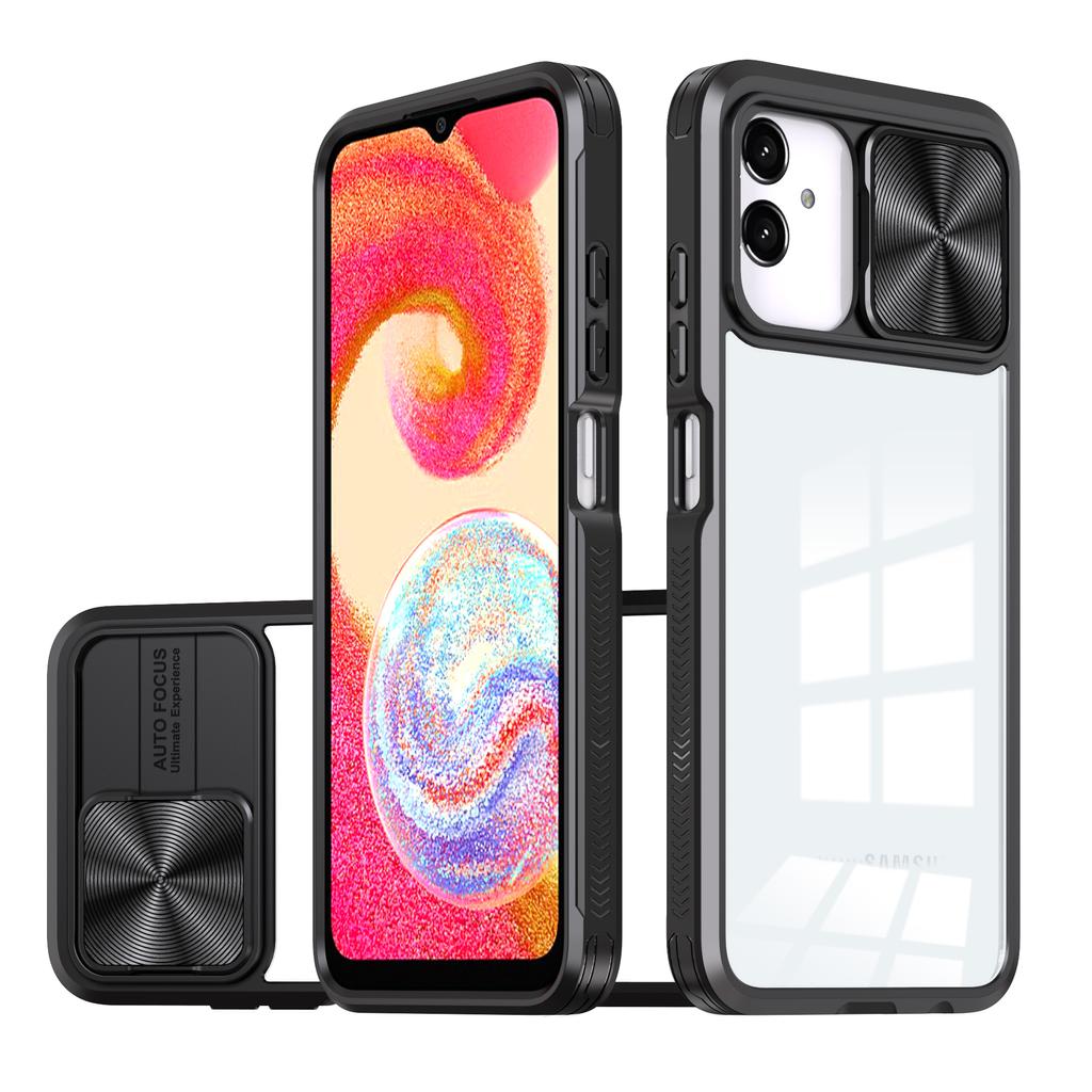 Shockproof Transparent Case for Samsung Galaxy A04E A04S A04 M04 F04 A03S A03 Core A02S Slide Metal Lens Protective Cover