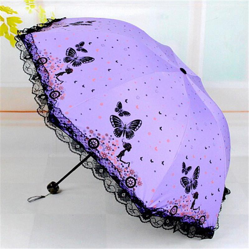Fashion Folding Rain Umbrella Women Windproof Sunshade Parasol Girls Anti-UV Waterproof Umbrellas Portable Travel Men Sombrilla